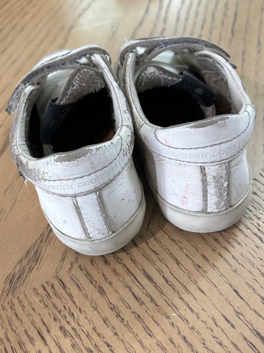 Golden Goose Kids White Velcro Star Sneakers